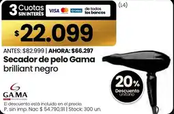 Changomas Gama secador de pelo brillant negro oferta