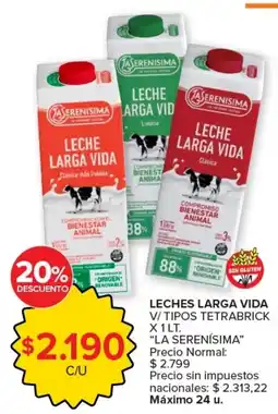 Carrefour Express La serenisima leches larga vida oferta