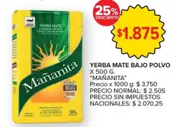 Carrefour Express Mañanita yerba mate bajo polvo oferta