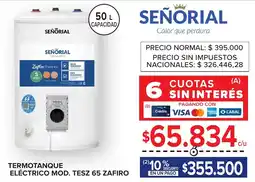 Carrefour Señorial termotanque eléctrico mod. tesz 65 zafiro oferta