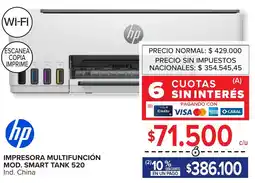 Carrefour Hp impresora multifunción mod. smart tank 520 oferta