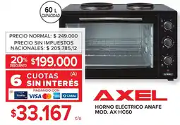 Carrefour Axel horno eléctrico anafe oferta