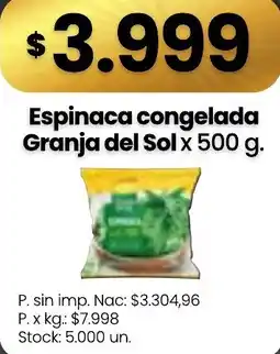 Changomas Granja del Sol espinaca congelada oferta