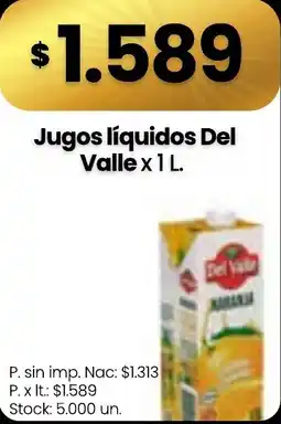 Changomas Del Valle jugos líquidos oferta