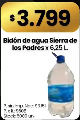 Changomas Sierra de los Padres bidón de agua oferta
