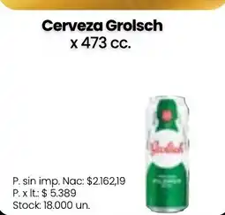 Changomas Grolsch cerveza oferta