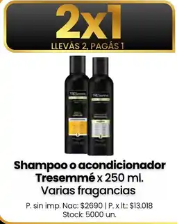 Changomas Tresemmé shampoo o acondicionador oferta