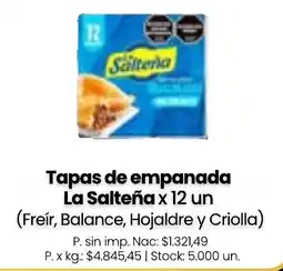 Changomas La saltena tapas de empanada oferta