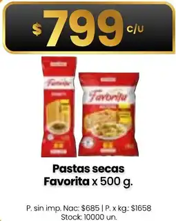 Changomas Favorita pastas secas oferta