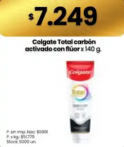 Changomas Colgate Total carbón activado con flúor oferta