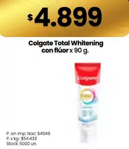 Changomas Colgate total whitening con flúor oferta