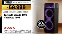 Changomas Aiwa torre de sonido tws aw t606 oferta