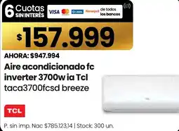 Changomas Tcl aire acondicionado fc inverter 3700w oferta