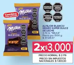 Carrefour Express Milka alfajor blanco negro super dulce de leche oferta