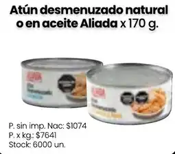 Changomas Aliada atún desmenuzado natural o en aceite oferta