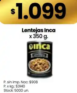 Changomas Inca lentejas oferta