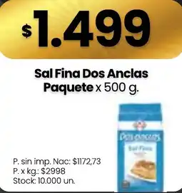 Changomas Dos anclas sal fina oferta