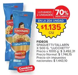 Carrefour Lucchetti fideos spaguetti/tallarín oferta