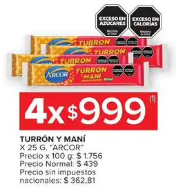 Carrefour Arcor turron y mani oferta