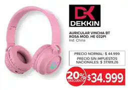 Carrefour Dekkin auricular vincha bt rosa mod. he 032pi oferta