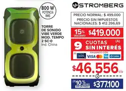 Carrefour Stromberg torre de sonido vibe verde mod. tempo 2 sc-0 oferta