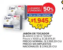Carrefour Dove jabón de tocador blanco oferta