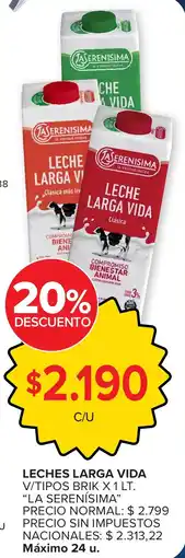 Carrefour La serenisima leches larga vida oferta