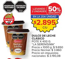 Carrefour La serenisima dulce de leche clasico oferta
