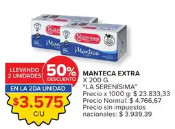 Carrefour La serenisima manteca extra oferta