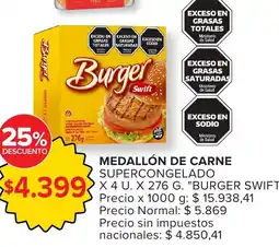 Carrefour Swift medallón de carne supercongelado oferta
