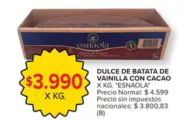 Carrefour Esnaola dulce de batata de vainilla con cacao oferta