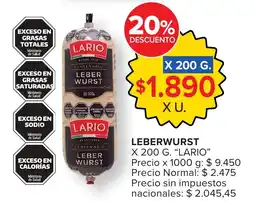 Carrefour Lario leberwurst oferta