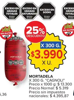 Carrefour Cagnoli mortadela oferta