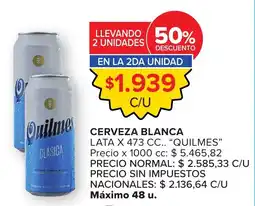 Carrefour Quilmes cerveza blanca oferta