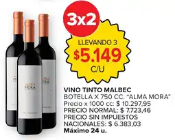 Carrefour Alma mora vino tinto malbec oferta