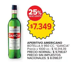 Carrefour Gancia aperitivo americano oferta