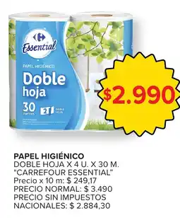 Carrefour Carrefour essential papel higiénico doble hoja oferta
