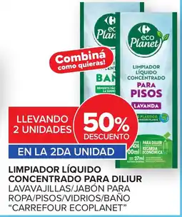 Carrefour Carrefour eco planet limpiador líquido concentrado para diluir lavavajillas/jabón para ropa/pisos/vidrios/baño oferta