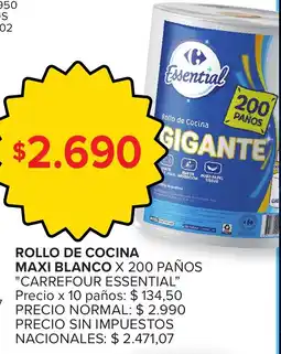 Carrefour Carrefour essential rollo de cocina maxi blanco oferta
