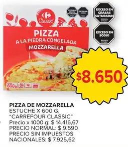 Carrefour Carrefour classic pizza a la piedra congelada mozzarella oferta