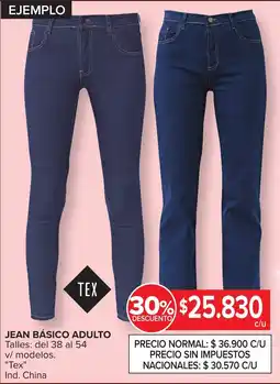 Carrefour Tex jean básico adulto oferta