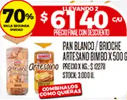 Supermercados DIA Bimbo pan blanco / brioches artesano oferta