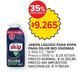 Carrefour Skip jabón líquido para ropa para diluir bio-enzimas oferta