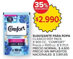 Carrefour Comfort suavizante para ropa clásico doy pack oferta