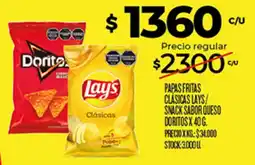 Supermercados DIA Lays papas fritas clásicas / doritos snack sabor queso oferta