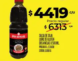 Supermercados DIA Dos anclas salsa de soja oferta