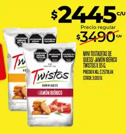 Supermercados DIA Twistos mini tostaditas de queso/ jamón ibérico oferta
