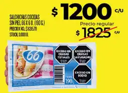 Supermercados DIA Salchichas cocidas sin piel 66 oferta
