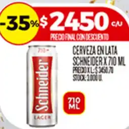 Supermercados DIA Schneider cerveza en lata oferta
