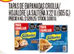 Supermercados DIA Soltenera tapas de empanadas criolla/hojaldre la saltena oferta